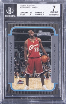 2003-04 Bowman #123 LeBron James Rookie Card - BGS NM 7 